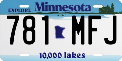 MN license plate 781MFJ