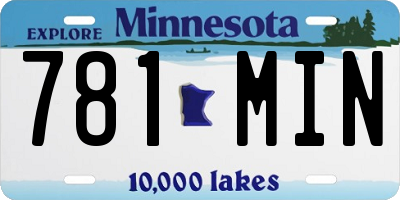 MN license plate 781MIN