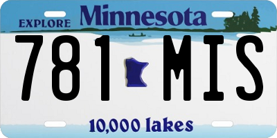 MN license plate 781MIS