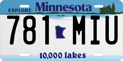 MN license plate 781MIU