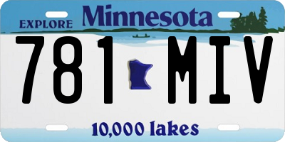 MN license plate 781MIV
