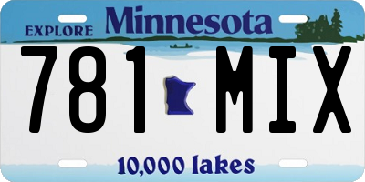 MN license plate 781MIX