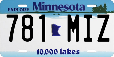 MN license plate 781MIZ
