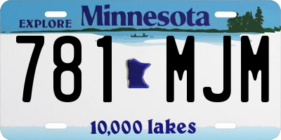 MN license plate 781MJM