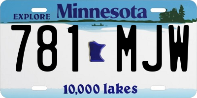 MN license plate 781MJW