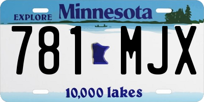 MN license plate 781MJX