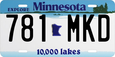 MN license plate 781MKD