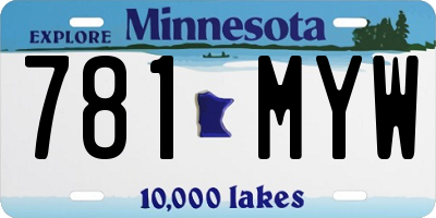 MN license plate 781MYW