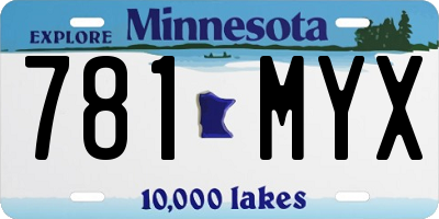 MN license plate 781MYX