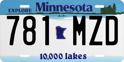 MN license plate 781MZD
