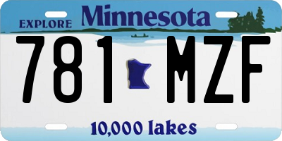 MN license plate 781MZF