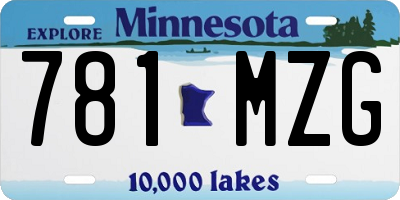 MN license plate 781MZG
