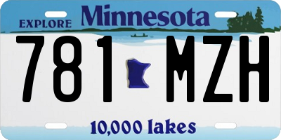 MN license plate 781MZH