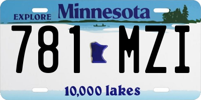 MN license plate 781MZI