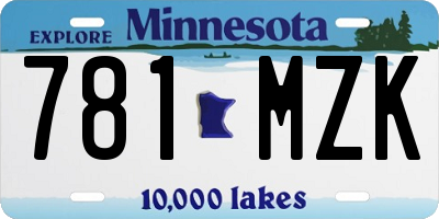 MN license plate 781MZK