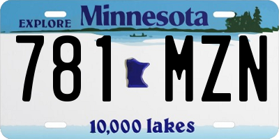 MN license plate 781MZN