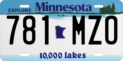MN license plate 781MZO