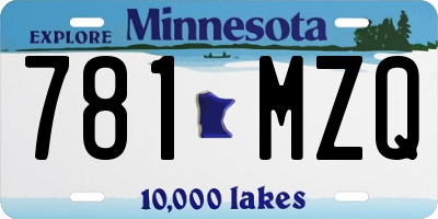 MN license plate 781MZQ