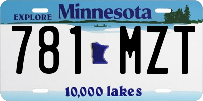 MN license plate 781MZT