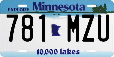 MN license plate 781MZU