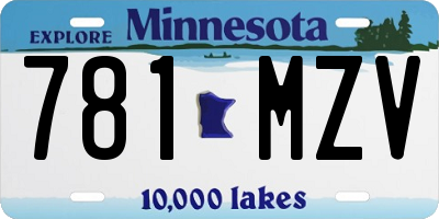 MN license plate 781MZV