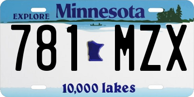 MN license plate 781MZX