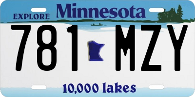 MN license plate 781MZY