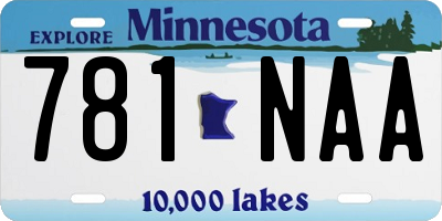 MN license plate 781NAA