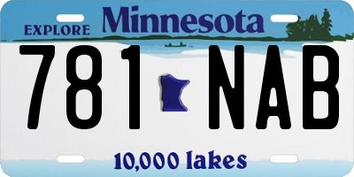 MN license plate 781NAB