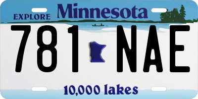 MN license plate 781NAE