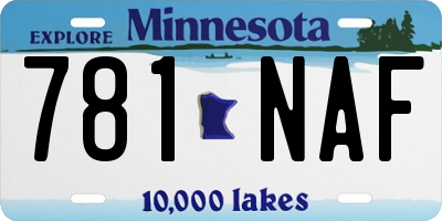 MN license plate 781NAF