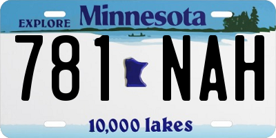 MN license plate 781NAH