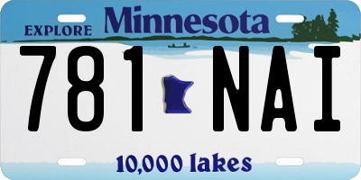 MN license plate 781NAI