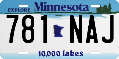 MN license plate 781NAJ