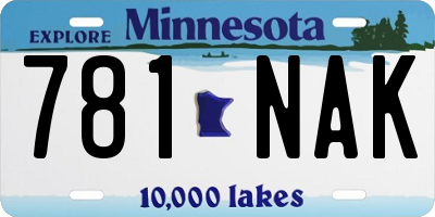 MN license plate 781NAK