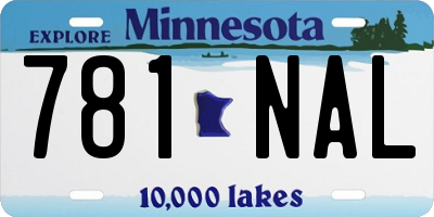 MN license plate 781NAL