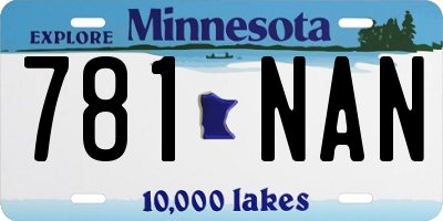 MN license plate 781NAN