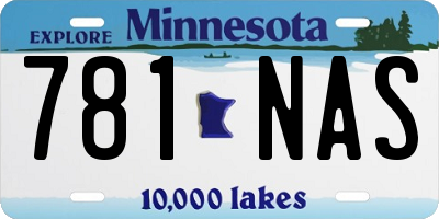 MN license plate 781NAS
