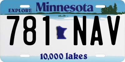 MN license plate 781NAV