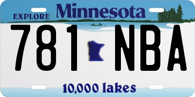 MN license plate 781NBA