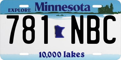 MN license plate 781NBC
