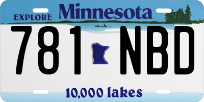 MN license plate 781NBD