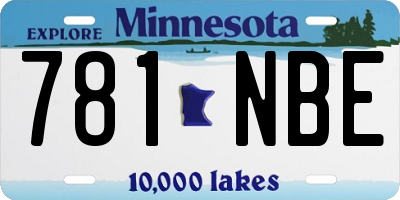 MN license plate 781NBE