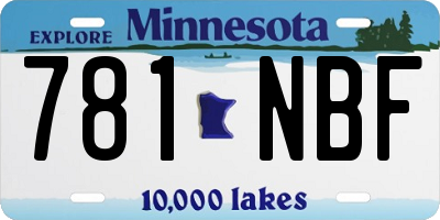 MN license plate 781NBF