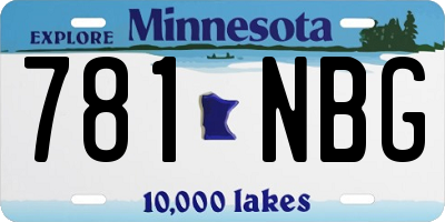 MN license plate 781NBG
