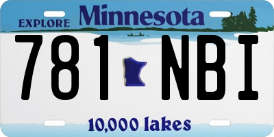 MN license plate 781NBI
