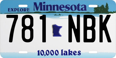 MN license plate 781NBK