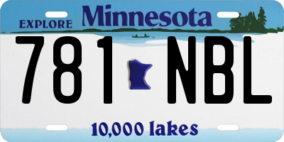 MN license plate 781NBL