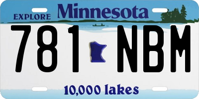 MN license plate 781NBM