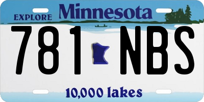 MN license plate 781NBS